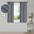 thumbnail image 1 of BNM Linen Pattern Blackout Curtains, Set of 2, 26" x 63", Charcoal, 1 of 7