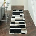 thumbnail image 1 of BNM Modern Color Block Indoor Runner Rug, 2' 7" x 10', Ivory-Beige, 1 of 7