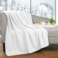 thumbnail image 1 of BNM Modern Cotton Textured Chevron Woven Blanket, Throw, White, 1 of 12
