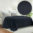 thumbnail image 1 of BNM Modern Cotton Textured Striped Woven Blanket, King, Navy Blue, 1 of 12