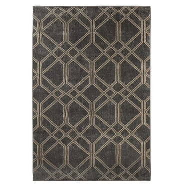 BNM Modern Lattice Indoor Area Rug, 2' x 3', Black