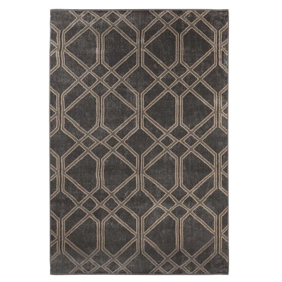 BNM Modern Lattice Indoor Area Rug, 2' x 3', Black