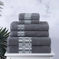 thumbnail image 1 of BNM Modern Plush Cotton Assorted 6 Piece Towel Set, Gray, 1 of 7