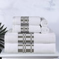 thumbnail image 1 of BNM Modern Plush Cotton Assorted 6 Piece Towel Set, White, 1 of 7