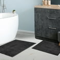 thumbnail image 1 of BNM Non-Slip Washable Bath Rug Set, 20" x 30", 24" x 36", Black, 1 of 6