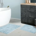 thumbnail image 1 of BNM Non-Slip Washable Bath Rug Set, 20" x 30", 24" x 36", Light Blue, 1 of 6