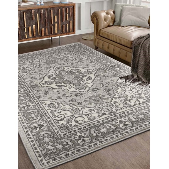 BNM Oriental Medallion Floral Indoor Area Rug, Rivulet, 3' x 5'