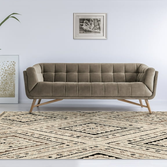 BNM Ozark Modern Plush Polypropylene Indoor Area Rug - 5' x 8', Slate