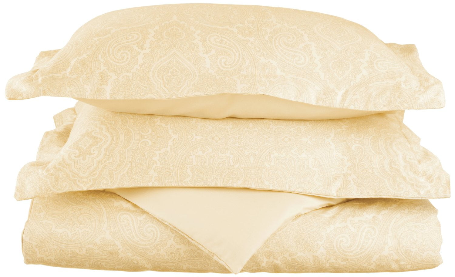 Ivory Paisley Cotton Blend Twin Duvet Cover Set