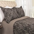 thumbnail image 1 of BNM Paisley Flannel Cotton Duvet Set, King/ Cal King, Charcoal, 1 of 6