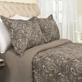 thumbnail image 1 of BNM Paisley Flannel Cotton Duvet Set, King/Cali King, Grey, 1 of 7