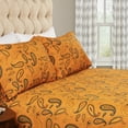 thumbnail image 1 of BNM Paisley Flannel Cotton Sheet Set, King, Pumpkin, 1 of 6