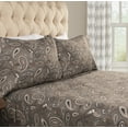 thumbnail image 1 of BNM Paisley Flannel Cotton Sheet Set, Twin, Grey, 1 of 6