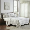 thumbnail image 1 of BNM Plaid Flannel Cotton Sheet Set, Twin, Beige, 1 of 11