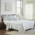 thumbnail image 1 of BNM Plaid Flannel Cotton Sheet Set, Twin, Charcoal, 1 of 11
