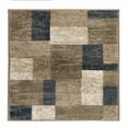 thumbnail image 1 of BNM Plush Geometric Indoor Area Rug, Beige/ Blue, 8' x 8', 1 of 5