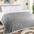 thumbnail image 1 of BNM Fleece Sherpa Reversible Lattice Blanket, Full/ Queen, Platinum, 1 of 8
