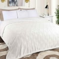 thumbnail image 1 of BNM Fleece Sherpa Reversible Lattice Blanket, Twin, White, 1 of 8