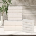 thumbnail image 1 of BNM Ribbed Cotton 12 Piece Assorted Towel Set, Ivory, 1 of 9