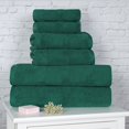thumbnail image 1 of BNM Ribbed Cotton 6 Piece Assorted Towel Set, Evergreen, 1 of 9