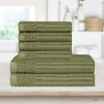 thumbnail image 1 of BNM Ribbed Heavy Cotton Hand Towel/ Bath Towel Set, Sage, 1 of 9