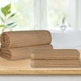 thumbnail image 1 of BNM Ribbed Heavyweight Cotton Bath Sheet/ Towel Set, Coffee, 1 of 9