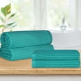 thumbnail image 1 of BNM Ribbed Heavyweight Cotton Bath Sheet/ Towel Set, Turquoise, 1 of 9