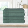 thumbnail image 1 of BNM Ribbed Heavyweight Cotton Bath Towel Set of 4, Basil, 1 of 9