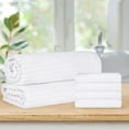thumbnail image 1 of BNM Ribbed Heavyweight Cotton Hand Towel/ Bath Sheet Set, White, 1 of 9