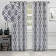thumbnail image 1 of BNM Ribbon Blackout Curtains, Set of 2, 52" x 108", Silver, 1 of 6
