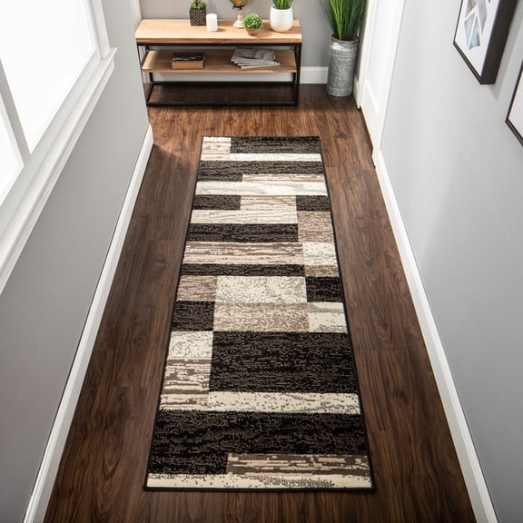 BNM Rockwood Area Rug or Runner, 2' x 11', Chocolate