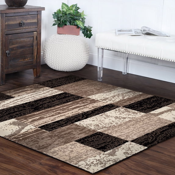 BNM Rockwood Area Rug or Runner, 5' x 5', Chocolate