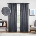 thumbnail image 1 of BNM Rustic Textured Blackout Curtains, Set of 2, 26" x 84", Midnight Blue, 1 of 9
