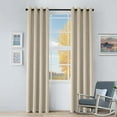 thumbnail image 1 of BNM Rustic Textured Blackout Curtains, Set of 2, 52" x 63", Beige, 1 of 9