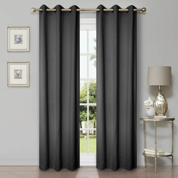 BNM Shimmer Blackout Curtains, Set of 2, 42" x 84", Grey