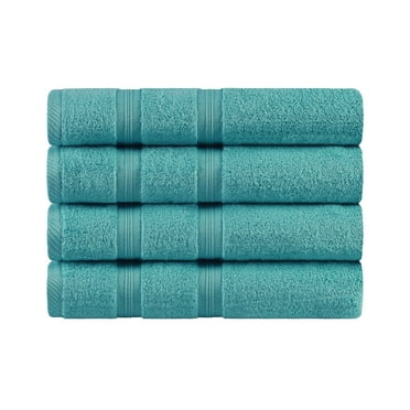 BNM Smart Dry 4 Piece Cotton Bath Towel Set, Turquoise
