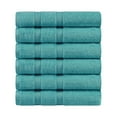 thumbnail image 1 of BNM Smart Dry 6 Piece Cotton Hand Towel Set, Turquoise, 1 of 5