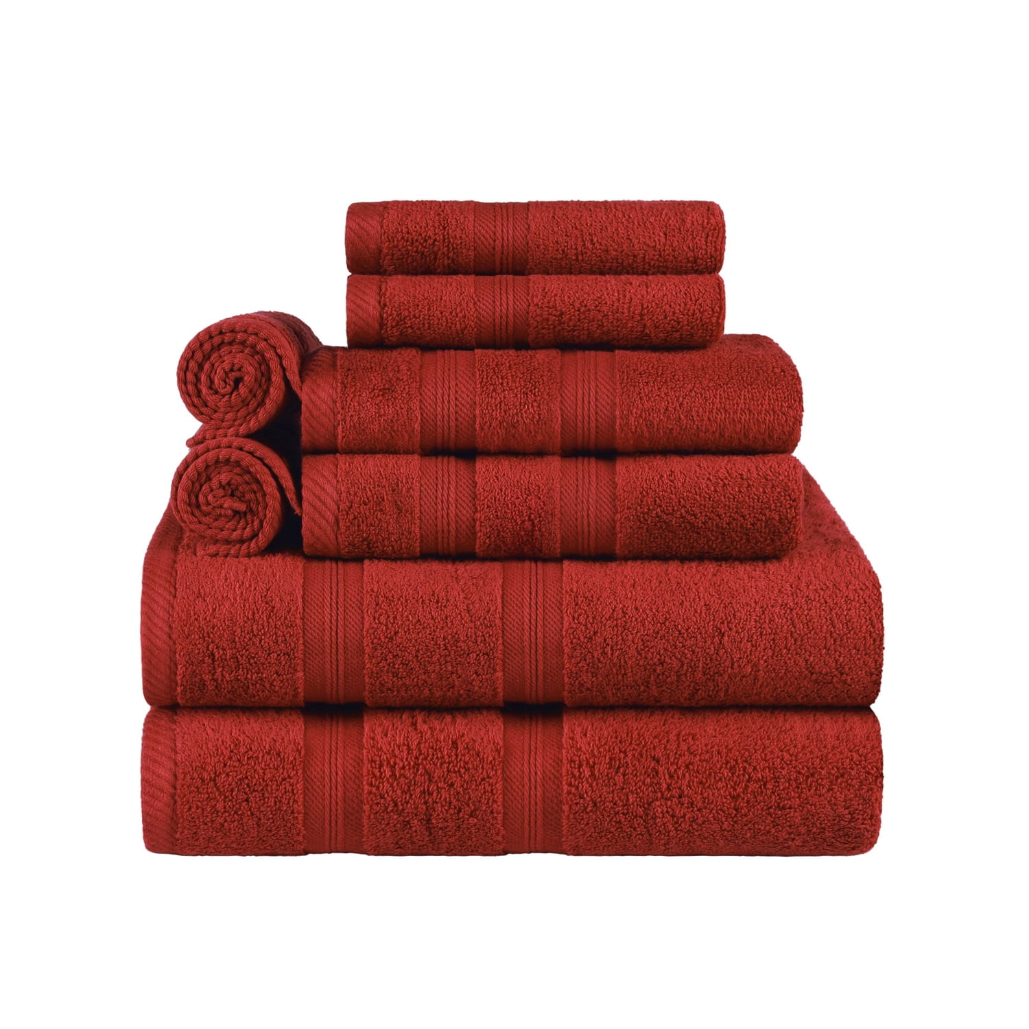 BNM Smart Dry Cotton Bath, Hand, Face Towel Set, Crimson