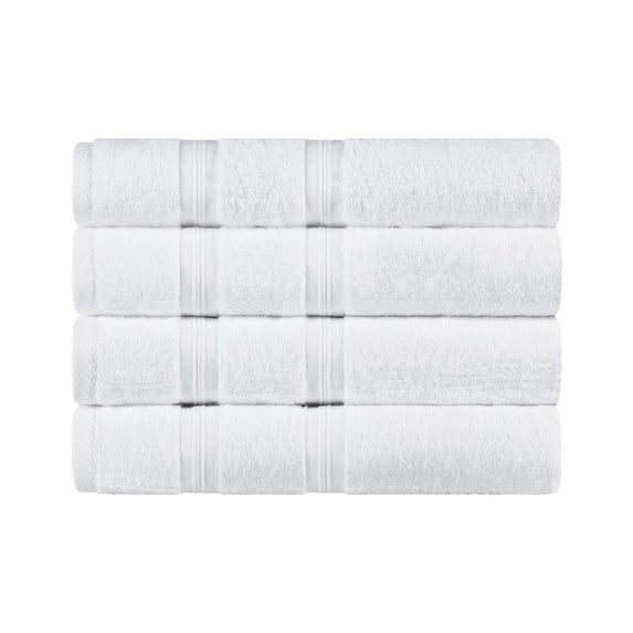 BNM Smart Dry Premium 4 Piece Cotton Bath Towel Set, White