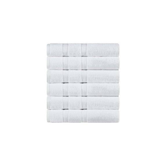 BNM Smart Dry Premium 6 Piece Cotton Hand Towel Set, White