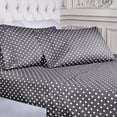 thumbnail image 1 of BNM Soft Deep Pocket 600 Thread Count Cotton Blend Polka Dot Sheet Set, 1 of 9