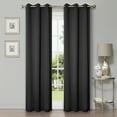 thumbnail image 1 of Bkue Nile Mills Modern, Classic Solid Semi Blackout Curtains, Set of 2, 42" x 108", Black, 1 of 8