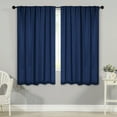 thumbnail image 1 of BNM Solid Blackout Back Tab Curtains, Set of 2, 52" x 63", Navy Blue, 1 of 11