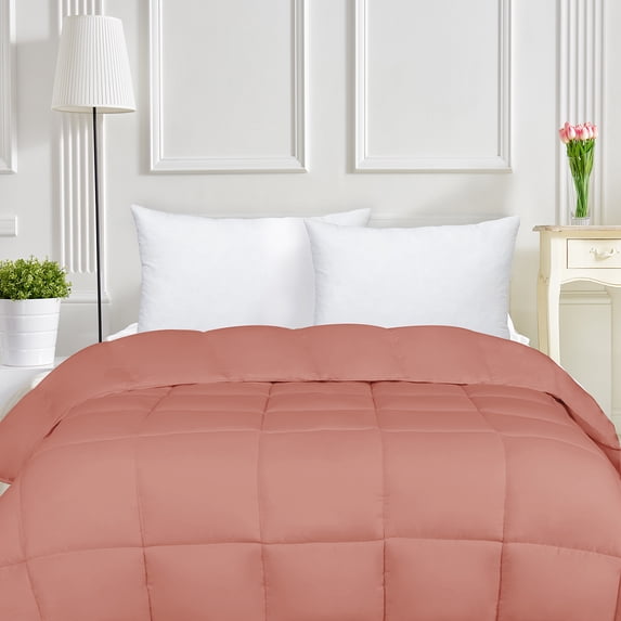BNM Solid Comforter Down Alternative Bedding, California King, Blush