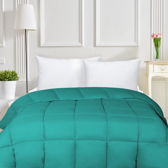 BNM Solid Comforter Down Alternative Bedding, Full, Turquoise