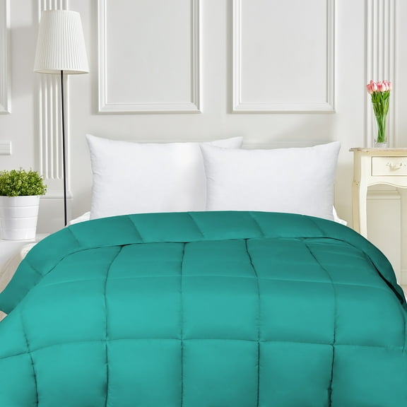 BNM Solid Comforter Down Alternative Bedding, Twin/Twin XL, Turquoise
