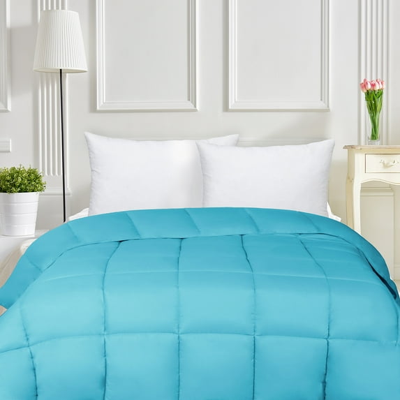 BNM Solid Comforter Down Alternative Bedding, Twin/Twin XL, Winter Blue