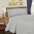 thumbnail image 1 of BNM Solid Cotton Blend Duvet Set, Full/ Queen, Platinum, 1 of 4