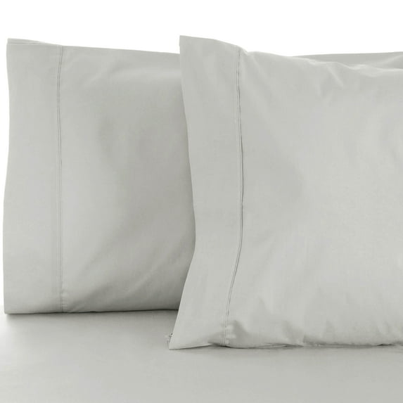 BNM Solid Cotton Blend Pillowcase Set, King, Platinum