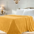 thumbnail image 1 of BNM Solid Fleece Soft Plush Blanket, King, Gold, 1 of 7